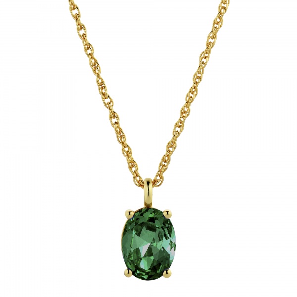 Dyrberg Kern Barga Gold Necklace - Emerald Green